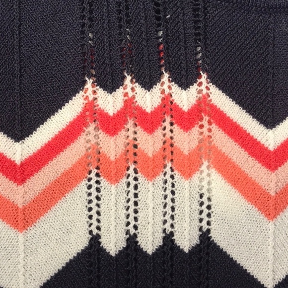 Ann Taylor Navy and Pink Chevron Sweater - Picture 4 of 4